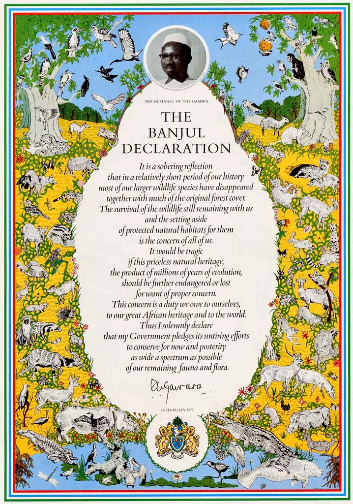 mashanubian's tweet photo. Please @BarrowPresident read 1977 #BanjulDeclaration "..It would be tragic if this priceless natural heritage, the product of millions of years of evolution, shluld be further endangered or lost for want of proper concern.". Protect fauna, flora. It's more relevant 2day than ever https://t.co/rpBecOzx8r