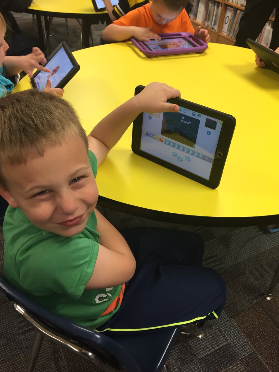 CallawayLibrary's tweet photo. Coding with preschool today! 21st century learners. @Callawaycougars #jcshines #RaiseTheBar https://t.co/gb2RhppnY5