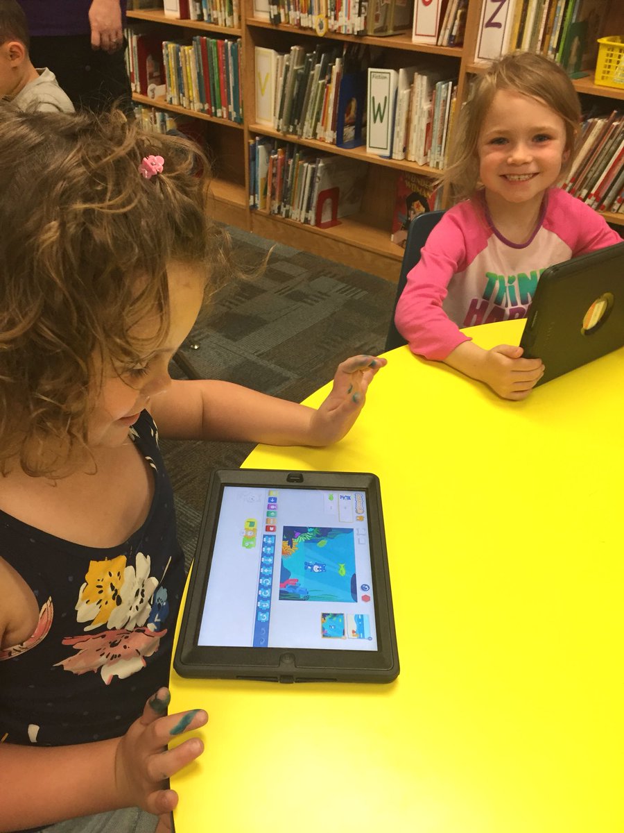 CallawayLibrary's tweet photo. Coding with preschool today! 21st century learners. @Callawaycougars #jcshines #RaiseTheBar https://t.co/gb2RhppnY5