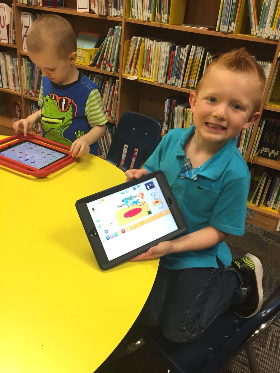 CallawayLibrary's tweet photo. Coding with preschool today! 21st century learners. @Callawaycougars #jcshines #RaiseTheBar https://t.co/gb2RhppnY5