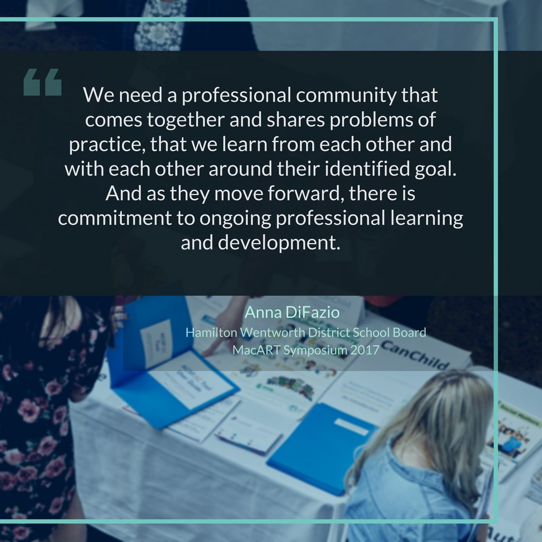 Mac_Autism's tweet photo. A key message coming from the #MacART17 symposium stakeholders was the importance of sharing and collaborating – a message echoed by our school board presenters. Learn more about these training priorities in our newest report at https://t.co/glLlVSBGpZ https://t.co/yl9vl4eEnV
