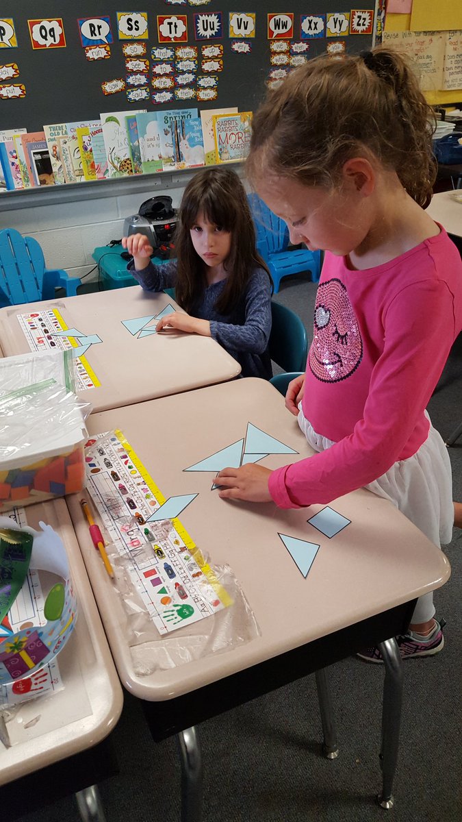 DCESJFachler's tweet photo. Tangram math! So fun....and tricky too! https://t.co/qaVXUtZJ4a
