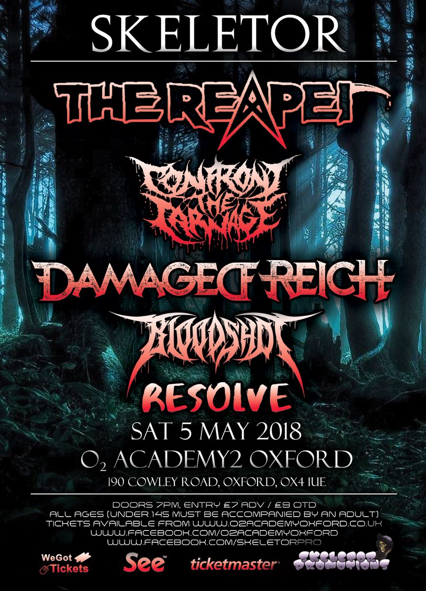 TheReaperRocks's tweet photo. We're headlining the @O2AcademyOxford on 5th May with some great bands. It's gonna be awesome! https://t.co/srERrtNEKG