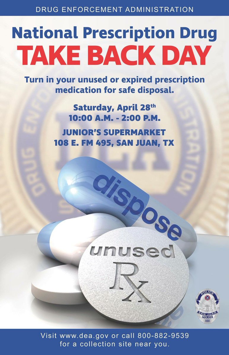 TexasScripts's tweet image. 🚨 REMINDER 🚨 Tomorrow is National Prescription Drug Take Back Day! STOP by and turn in your unused or expired prescription medication for safe disposal. #NationalDrugTakeBack #TexasScripts #SpreadAwareness