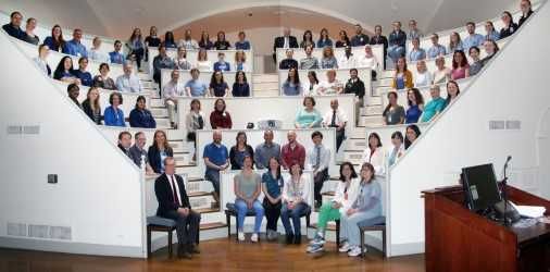 MGHPathology's tweet photo. Ending our #mghpathology Lab Week festivities with a group photo! Today's spirit theme was "wear blue"! We hope everyone had a fun week #labweek2018 https://t.co/WQejXNH7WE