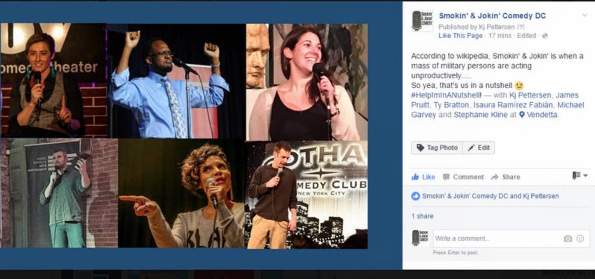 dcwisdom's tweet photo. Join us this Thursday, May 3 at 7:30pm as we host the @SmokinJokinDC Veteran Comedy night!! Get tickets here: https://t.co/K9mROUBcZU https://t.co/dRywndvi1J