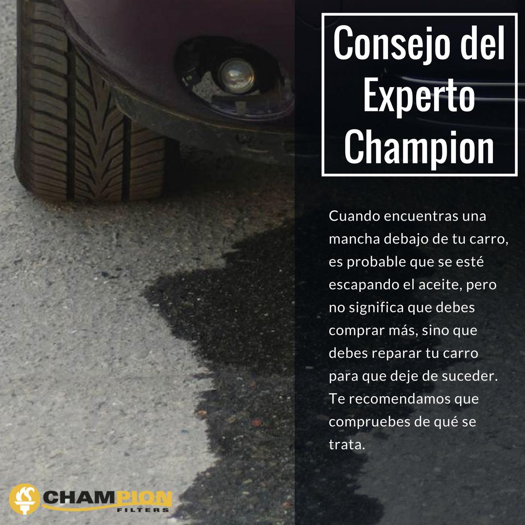 FiltrosChampion's tweet photo. #ExpertoChampion Las causas de la pérdida de aceite pueden ser varias, pero la que se presenta con frecuencia es un problema con el tornillo de drenaje del cárter, por estar mal ajustado o haber sido forzado en el último cambio de aceite. #ChampionFilters https://t.co/ssn5f89baG