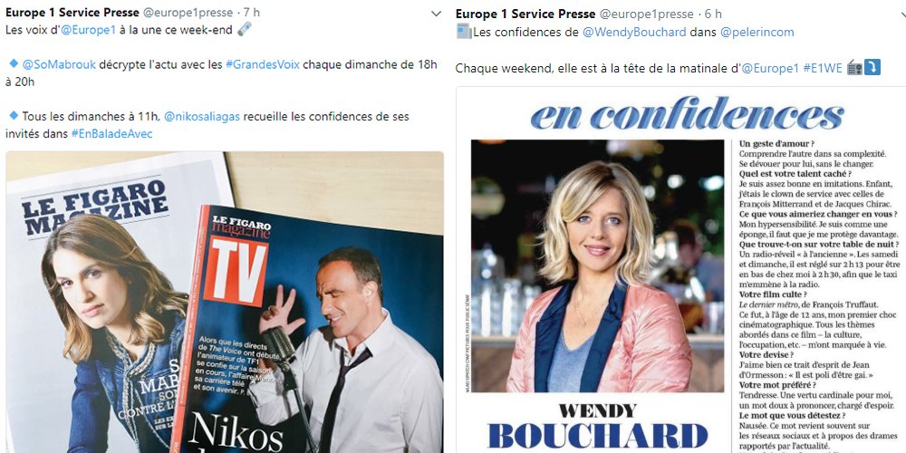 _JeanSeb_'s tweet photo. Les voix des week-end @Europe1 : #E1WE de @WendyBouchard , #EnBalladeAvec de @nikosaliagas et #GrandesVoix de @SoMabrouk , sont à l'honneur dans la presse 👍Cela fait plaisir et c'est tellement mérité : journalisme, professionnalisme, proximité... au profit des auditeurs https://t.co/jv2hJRpfKD