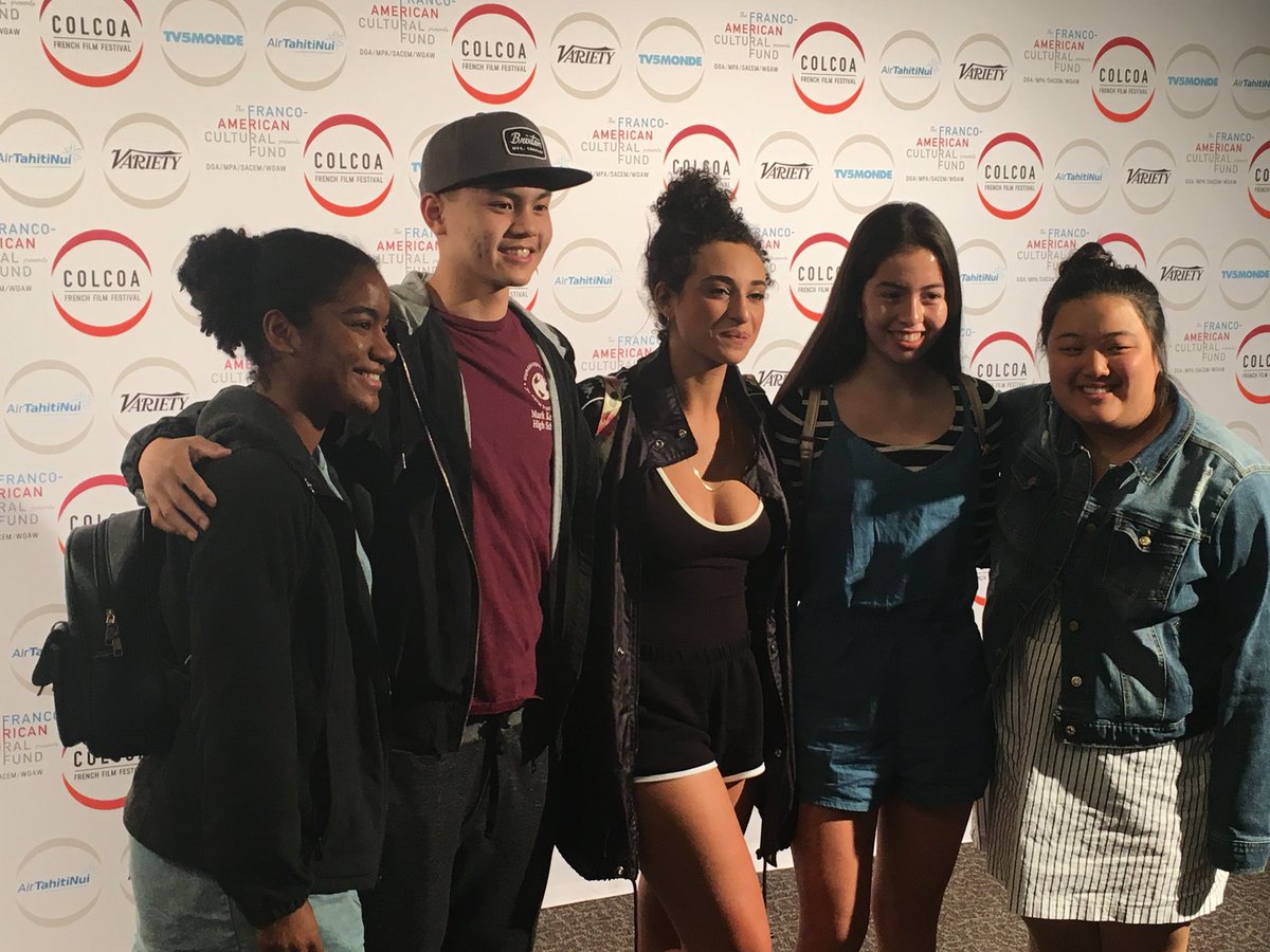 theUSFrenchFF's tweet photo. .@Camelia_Jordana stopped by to meet students after the screening of her new film LE BRIO during our annual High School Screenings program at #COLCOA2018! @PatheFilms https://t.co/9OHKA0IbxO