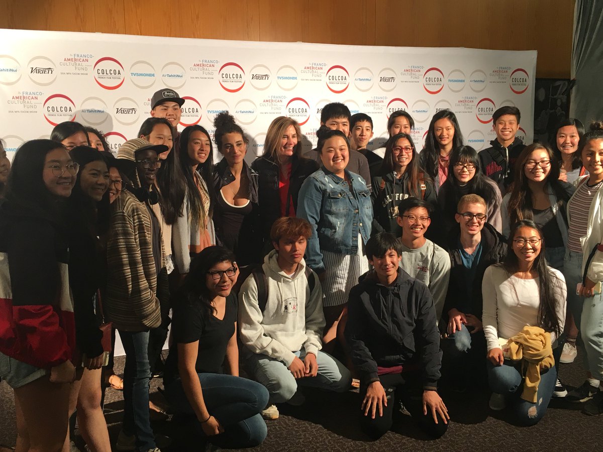 theUSFrenchFF's tweet photo. .@Camelia_Jordana stopped by to meet students after the screening of her new film LE BRIO during our annual High School Screenings program at #COLCOA2018! @PatheFilms https://t.co/9OHKA0IbxO