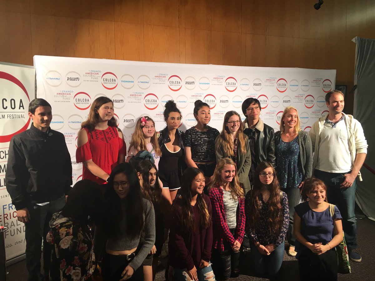 theUSFrenchFF's tweet photo. .@Camelia_Jordana stopped by to meet students after the screening of her new film LE BRIO during our annual High School Screenings program at #COLCOA2018! @PatheFilms https://t.co/9OHKA0IbxO