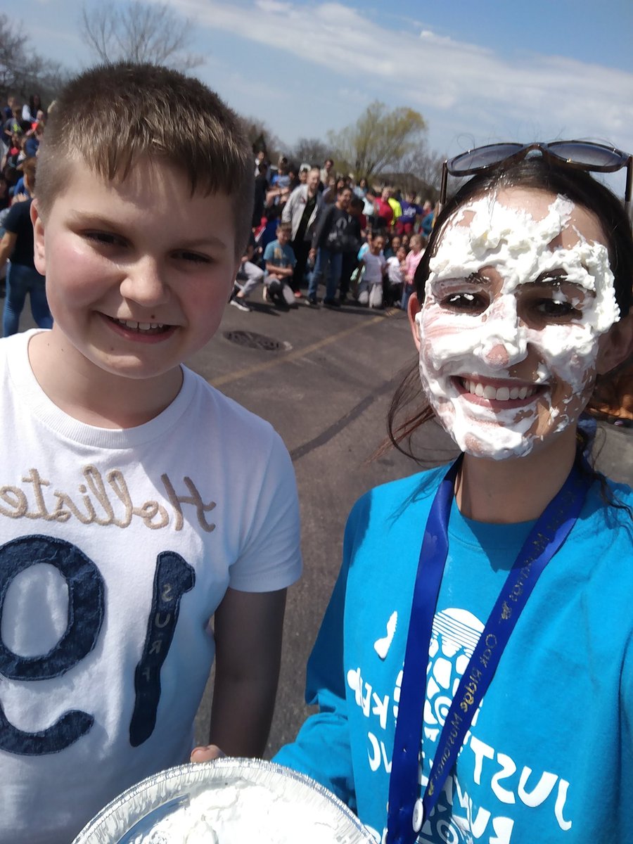 Scaramella_edu's tweet photo. So this happened today... 🍰
Congrats to Bart and Payton who got to pie me in the face today as a reward for all their hard work #ORMustangs https://t.co/BMY0UcRd8o