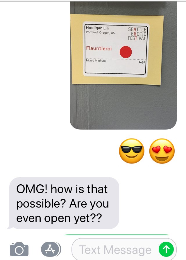 SophiaSkySays's tweet photo. Art Activists get first crack at buying art. #seaf2018 https://t.co/zv0maQMqLr
