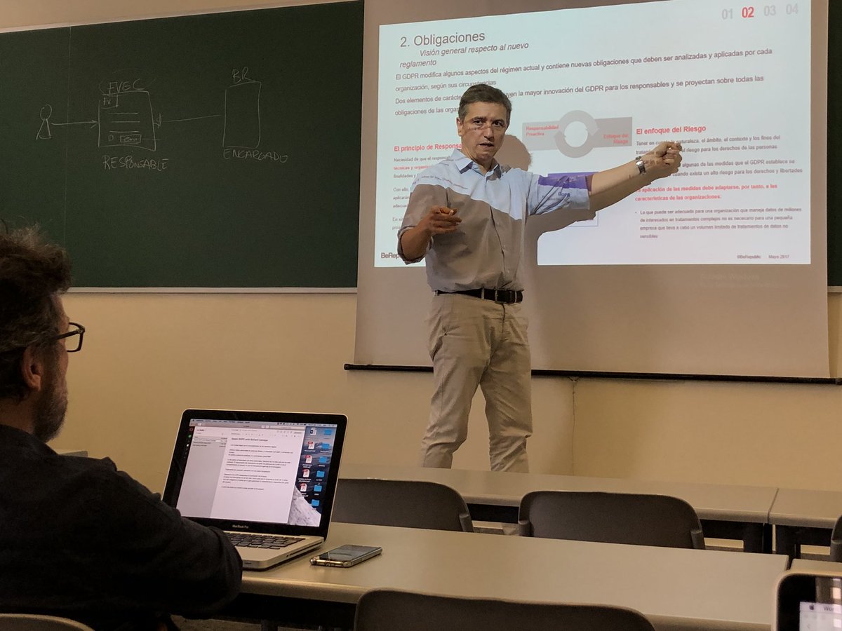 irenebellido's tweet photo. La GDPR una normativa europea de obligado cumplimiento y que implica una mayor concienciación sobre la privacidad de las personas y de las empresas @richardcabrejas @LaSalleBCN #MMD #MECOM #mebLaSalle https://t.co/vnQNFAwzUO