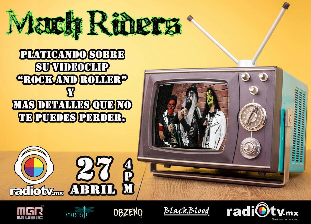 machridersmx's tweet photo. FAMILIA BONITA!
ESPERAMOS ESTEN DE MARAVILLA, HOY ESTAREMOS GRABANDO ENTREVISTA CON https://t.co/IcKn9NF96Q PLATICANDO SOBRE NUESTRO VIDEO "ROCK AND ROLLER" Y MAS DE NUESTRA GIRA #ConquistaTour, PENDIENTES FAMILIA BONITA
#unikorniorobotrecords #MGRMusic #Kynestesia #Obzeno https://t.co/17wDPCl0ef