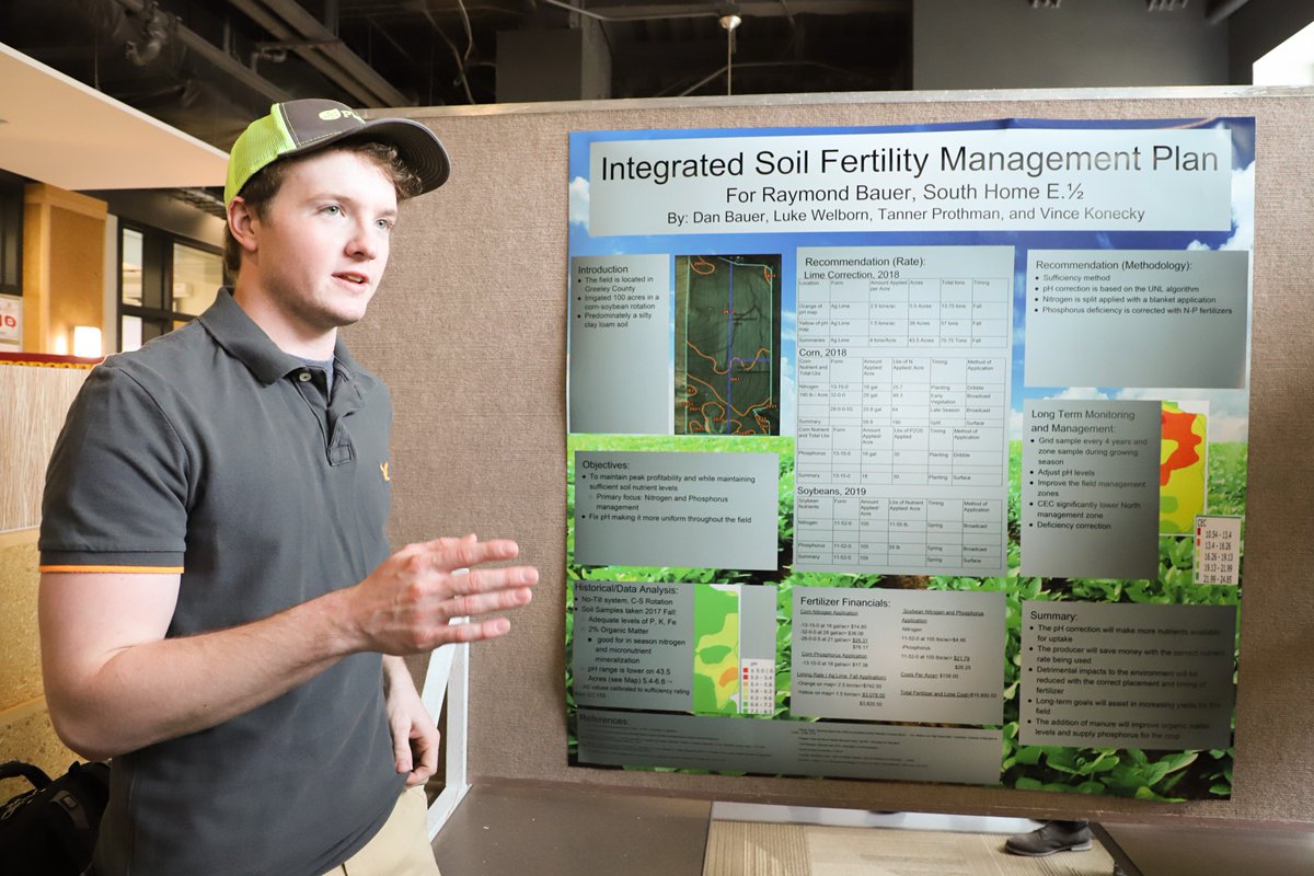 unlagrohort's tweet photo. Way to go #Huskers! Students in the Agronomy/Soils 366 Soil Nutrient Relationships class presented final project posters April 25 & 26. The class is led by faculty members @MarthaMamo3 & @MeghanSindelar, doctoral student @SoilSciSal, & five TAs. #UNL #UNLAgroHort #UNLCASNR https://t.co/vb1A6qVJ8R
