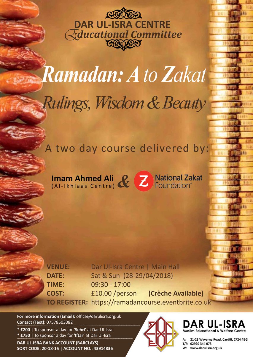 Darulisra's tweet photo. Please RT! Last chance to book! Only a few places left, don't miss out on this unique opportunity to maximise the rewards of #Ramadan this year inshaAllah! #Cardiff https://t.co/LsXA2GItmp