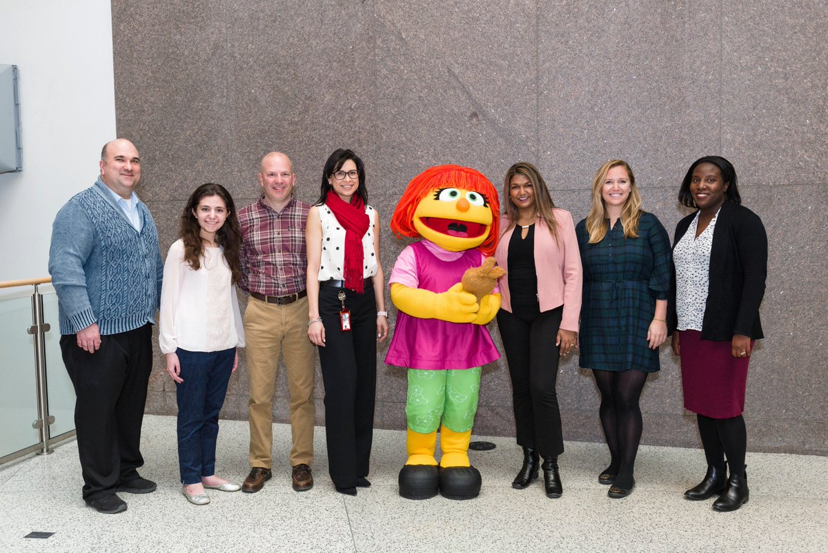 SesameWorkshop's tweet photo. The @NIMHgov hosted a special event for #AutismAwarenessMonth featuring our own @DrBetancourtSST, Mindy Fila, Autumn Zitani, and of course, Julia. Jeanette, Mindy, and Autumn discussed the creation of Julia along with our work to increase public understanding around autism. https://t.co/ivdO1MHjz0