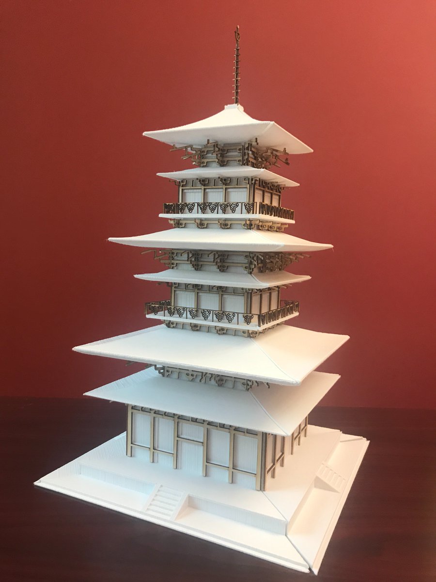ArchLibND's tweet image. It’s not a book, buts it’s a really great model! 3D printed and laser cut model made by 4th year architecture students Jordan Schrad. #makerspace #irisharkies #archlibnd #rarebookfriday #makerbot