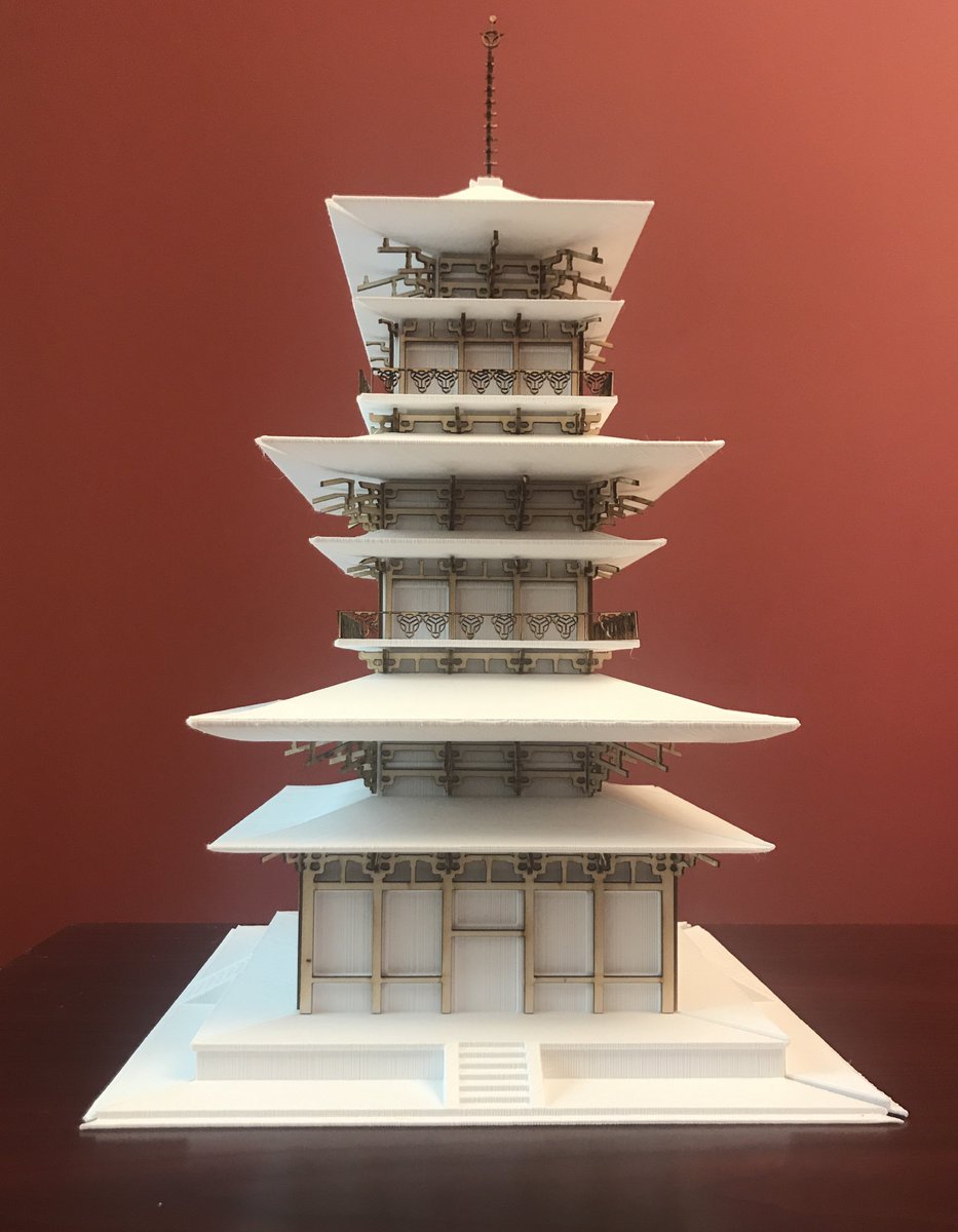 ArchLibND's tweet image. It’s not a book, buts it’s a really great model! 3D printed and laser cut model made by 4th year architecture students Jordan Schrad. #makerspace #irisharkies #archlibnd #rarebookfriday #makerbot