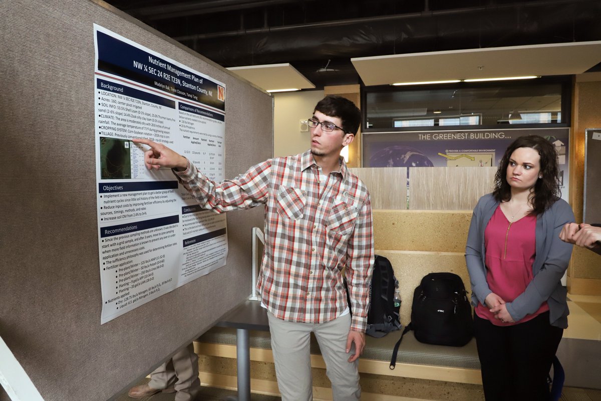 unlagrohort's tweet photo. Way to go #Huskers! Students in the Agronomy/Soils 366 Soil Nutrient Relationships class presented final project posters April 25 & 26. The class is led by faculty members @MarthaMamo3 & @MeghanSindelar, doctoral student @SoilSciSal, & five TAs. #UNL #UNLAgroHort #UNLCASNR https://t.co/vb1A6qVJ8R