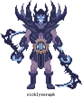 sicklyseraph's tweet photo. Some #pixelart of Soul Reaver Draven from #LeagueOfLegends that I made for a friend https://t.co/GS7H7O7jwl