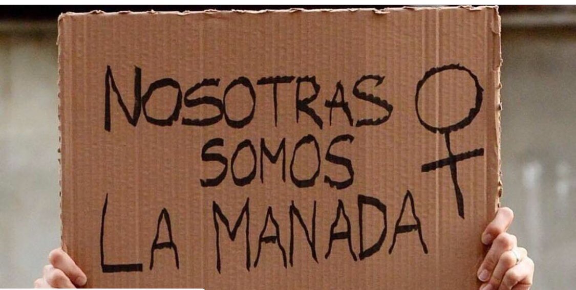 Elmo_Braga's tweet photo. Agrupaciones feministas se manifiestan en contra de la sentencia a #LaManada. A las 20:00 horas frente al Centro Cultural de España en Providencia 927 #NosotrasSomosLaManada #NoFueAbusoFueViolacion https://t.co/jrbNpDs1Pt