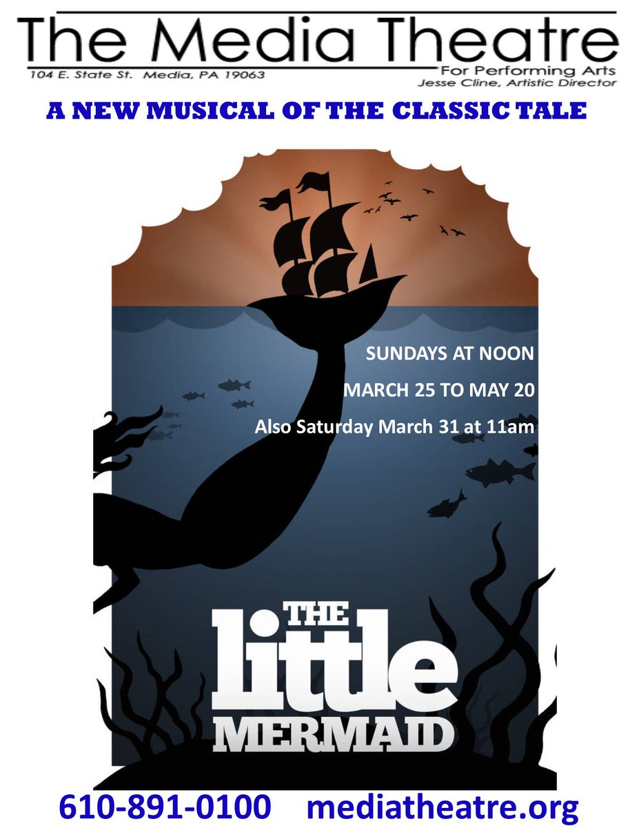 TheMediaTheatre's tweet photo. A new "Little Mermaid" is on @TheMediaTheatre Sundays at Noon thru May 20! What's it like to be on land? #withlegs #nolegs @TheWaldenSchool @Philly360 https://t.co/vPo7agNV1A