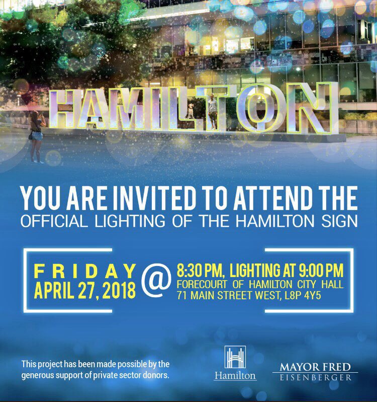 POWERGROUP's tweet photo. We are SO PROUD to be a part of bringing this amazing HAMILTON sign to our great city!! Let's celebrate #HamOnt cuz it's finally #time4sign https://t.co/fJprhzTKIS