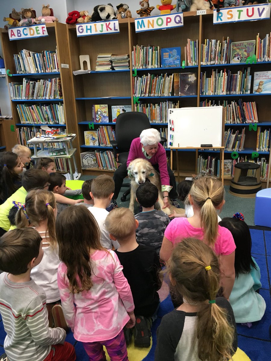 WES_LibraryIMC's tweet photo. Thank you to Shally for letting our kinders read to you. He fit right into the library! #judgementfreezone #weslibrary @Bideawee @WSDLiteracy @WantaghSchools @wantaghel @Mrs_J_Zimmer @RandeeBonagura @cbase9 https://t.co/lxoGNrEqau
