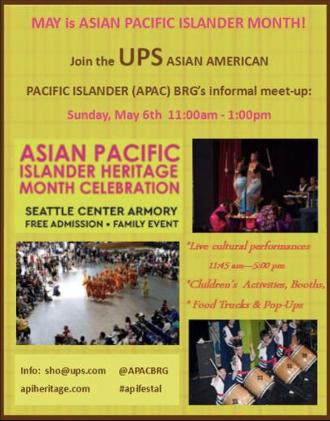 We are excited to announce our first event! We will be meeting at Seattle Center on Sunday, May 6th from 11am-1pm. Come help us celebrate Asian Pacific Islander Heritage month; <a href="/smay523/">Sue-May Eng</a> <a href="/law_cat/">lawrence catipay</a> <a href="/catala_amanda/">Amanda Catala</a> <a href="/RickAholelei/">Rick Aholelei</a> <a href="/taylorriley/">taylorriley</a> #apacbrg #apifestal