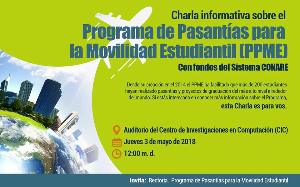 Teccr's tweet photo. El Programa de #Pasantías para la #MovilidadEstudiantil realizará una charla informativa el próximo jueves a las 11:30 a.m. en el Auditorio del CIC. https://t.co/zGnaS3tUDu
