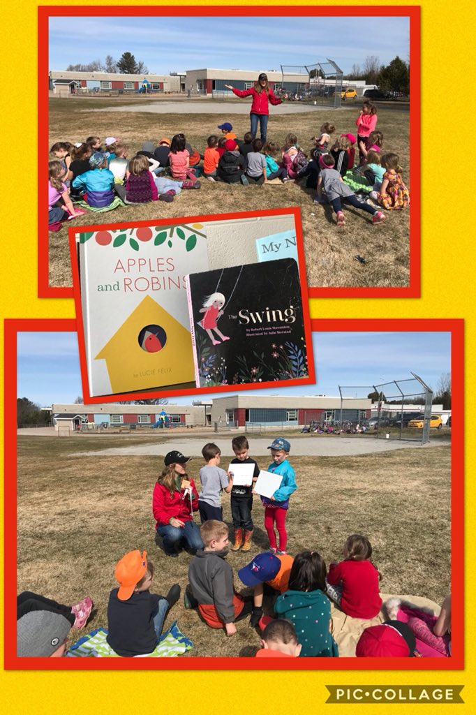 e_grose's tweet photo. Today was our first trial at spending the whole morning block outside. This included our lesson, some whole group activities and exploration. Afterwards we reflected with our Ss and all were thrilled with the extra outdoor time. #TLBSBlearns #outdoorclassroom https://t.co/1SlDMAjgPq