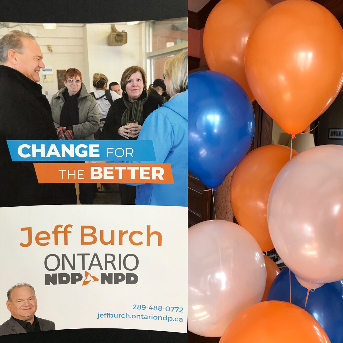 PrincipesaLinny's tweet photo. Hot off the button press! Come get your @JeffBurch_ pin &celebrate with us as we open NDP Thorold Campaign office 2day at 7pm at 57 Front Street South! Come by support #TeamBurch and help us keep this riding orange! #NiagaraCentre #Change4Better https://t.co/P7eRaJYKxB