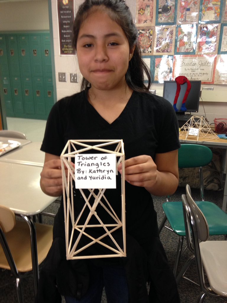 courtneyrudder's tweet photo. Structures for show and not crushing in STEM. Students are too attached to some of their creations. I don't blame them!
@eastcarymiddle  #StemEngineers https://t.co/0jhcZtTEl0