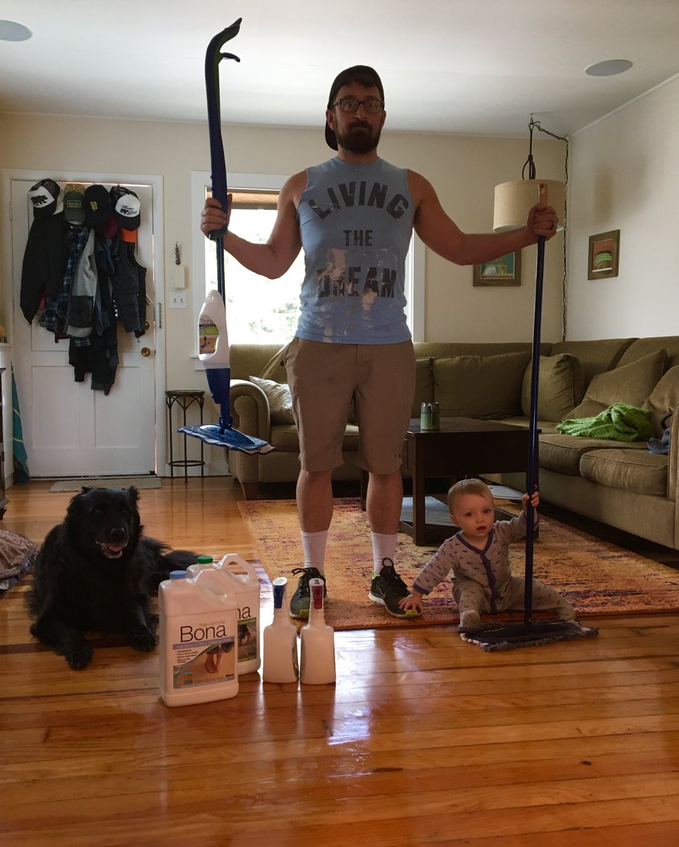 duder_dad's tweet photo. Yo! @BonaBuzz I’m a #newdad & #dogowner if its weird to love Bona I don’t care, all that keeps us sane some days! Super fast so mama never knows the messes we make 🤪 #happywifehappylife #babymess #olddog #donttellyourmother #bonabuzz https://t.co/i9FLNHmXwj