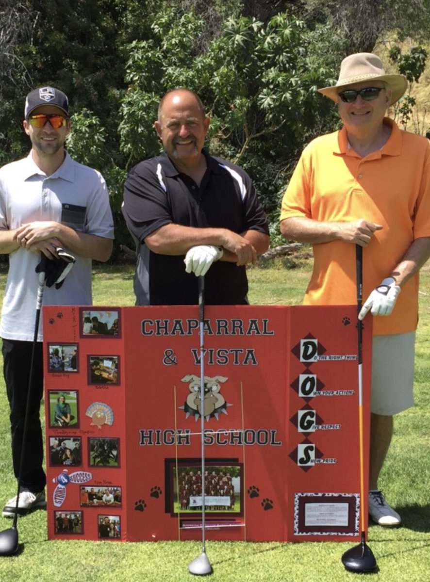 ChapVistaHigh's tweet photo. Bulldogs representing at the Ed Jones Memorial Golf Tournament today! Thank you, La Verne/San Dimas Ed Foundation for all you do to support our schools! https://t.co/m0xHczbxbg