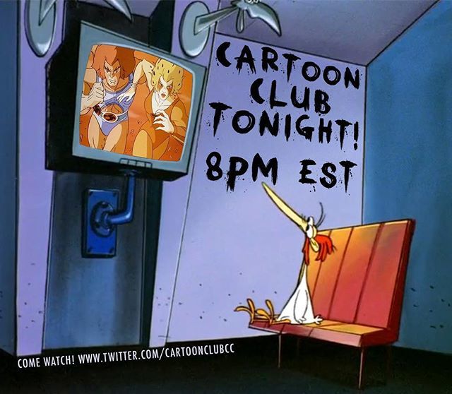 CartoonClubCC's tweet photo. Cartoon Club tonight! Join us for some ‘toons starting around 8pm EST at: https://t.co/yJO9OmMcY1 #cowandchicken #thundercats #tcats #motu #saturdaymorningcartoons #cartoons #animatedseries #waitingroom #ccinvite #cartoonclubcc https://t.co/EnARgaNEba https://t.co/cDgKo3ytXc