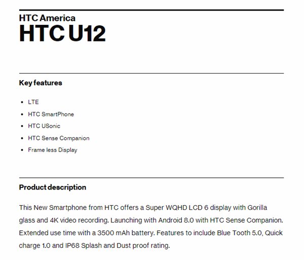 techguarnews's tweet photo. #HTC U12 Specifications Leaked Revealing Super WQHD Screen And IP68 Rating 
https://t.co/C5sTRMYqWC 
#AndroidOreo80 #HTCSense #HTCU12 #TechNews 
A latest leak revealed some of the specification of HTC's upcoming flagship device HTC U12. It seems that HTC which was once ... https://t.co/ku9lFur6SQ