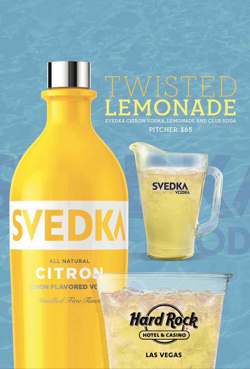 plushcalv's tweet photo. Join us tomorrow @HardRockHotelLV's @rehablv as we will be giving out FREE sample of @SVEDKA Citron Twisted Lemonade cocktails and giveaways from 1pm-3pm.  See you there! https://t.co/TwZOootiGk