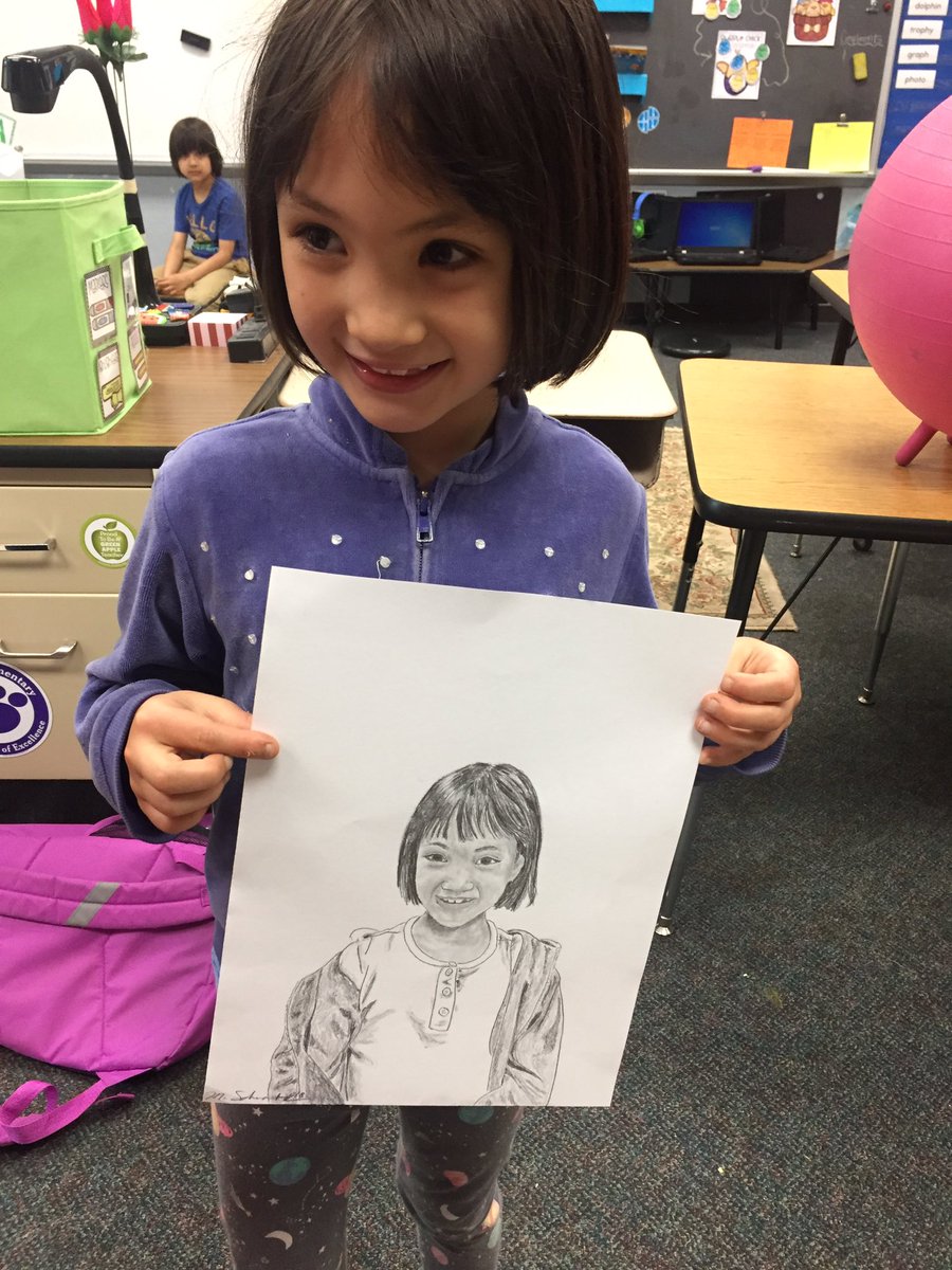 schwARTzROOM's tweet photo. This lil cutie is looking forward to creating her own background for her portrait. #PBISincentives https://t.co/J6VOqfLklb