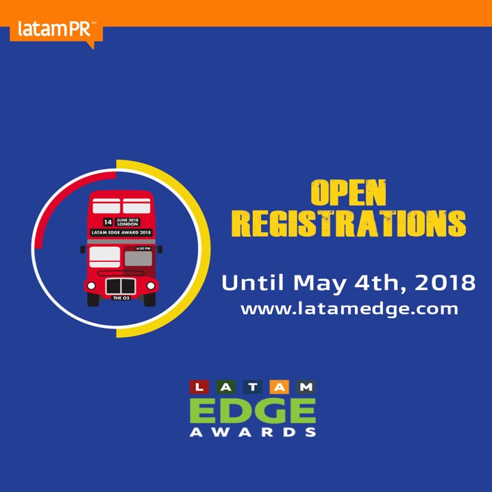 latampr's tweet photo. A pocos días de cerrar las inscripciones para #LatamEdgeAwards2018.
 
Recuerda pueden participar #emprendimientos y #scaleups latinoamericanos que se preparan para expandir sus negocios hacia #Europa https://t.co/1XUWSDKLjS https://t.co/OHreRCkxVh