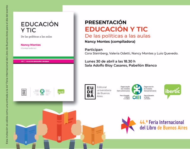 verarex's tweet photo. EDUCACION Y TIC: de las políticas a las aulas
Un libro en el que escribí junto a
@dreig
@carinalion 
@marianamaggio 
#LiliaToranzos
Los esperamos en la FIL de Buenos Aires el 30/4! https://t.co/rtcovIUc8w