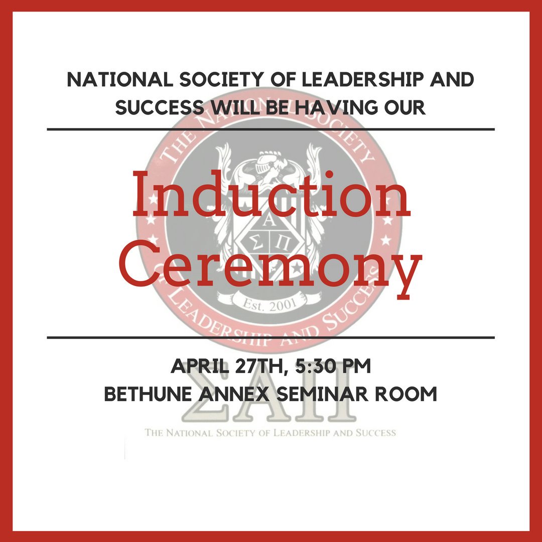 HowardNSLS's tweet image. We know you guys have been keeping up with your steps! Now the time has come to be inducted into the Society! We will be having our ceremony in the Annex Seminar Room at 5:30 PM today! There will refreshments so please stop by!