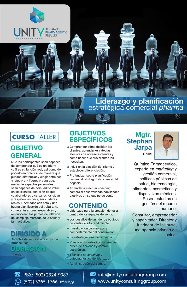 UnityConsGroup's tweet image. 💊💉Actualiza tus conocimientos en cómo influir en la elección del cliente, planificación comercial y coaching comercial.
Jueves 24/mayo. De 8 a 12 horas Hotel Clarion Suites, C Guatemala
info@unityconsultinggroup.com (502)2324-9987 WhatsApp (502) 3265-1766 #PharmaWeek #Unity