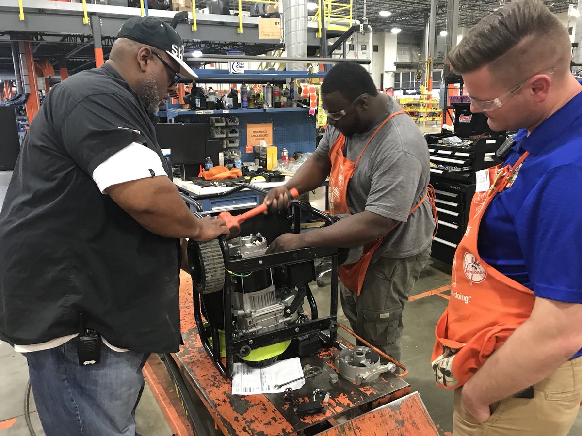 Replacing the rear housing on a store-owned Ryobi Generator unit is all in a days work for Javaughn and Master Tech Ian!! Way to support the stores guys!!! 🤩🤩🤩👍👍👍👏 Heads up #1924 This will be headed back to @5851Key3 in no time at all!! <a href="/HDRLC8615/">Home Depot RLC 8615</a> #CreatingShareholderValue