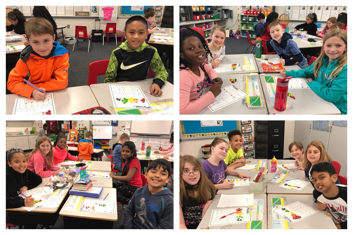 Math is more fun with candy! #DolsenThinkers practiced determining fractions from a set of Skittles. 😊