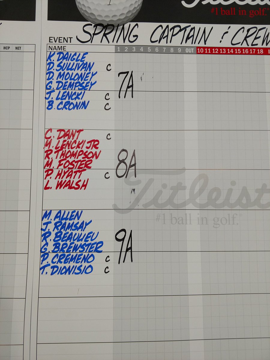 IntervaleCC's tweet photo. Men's Captain and Crew Teams for tomorrow morning! 9AM Shotgun start. https://t.co/R5bFWjTuwC