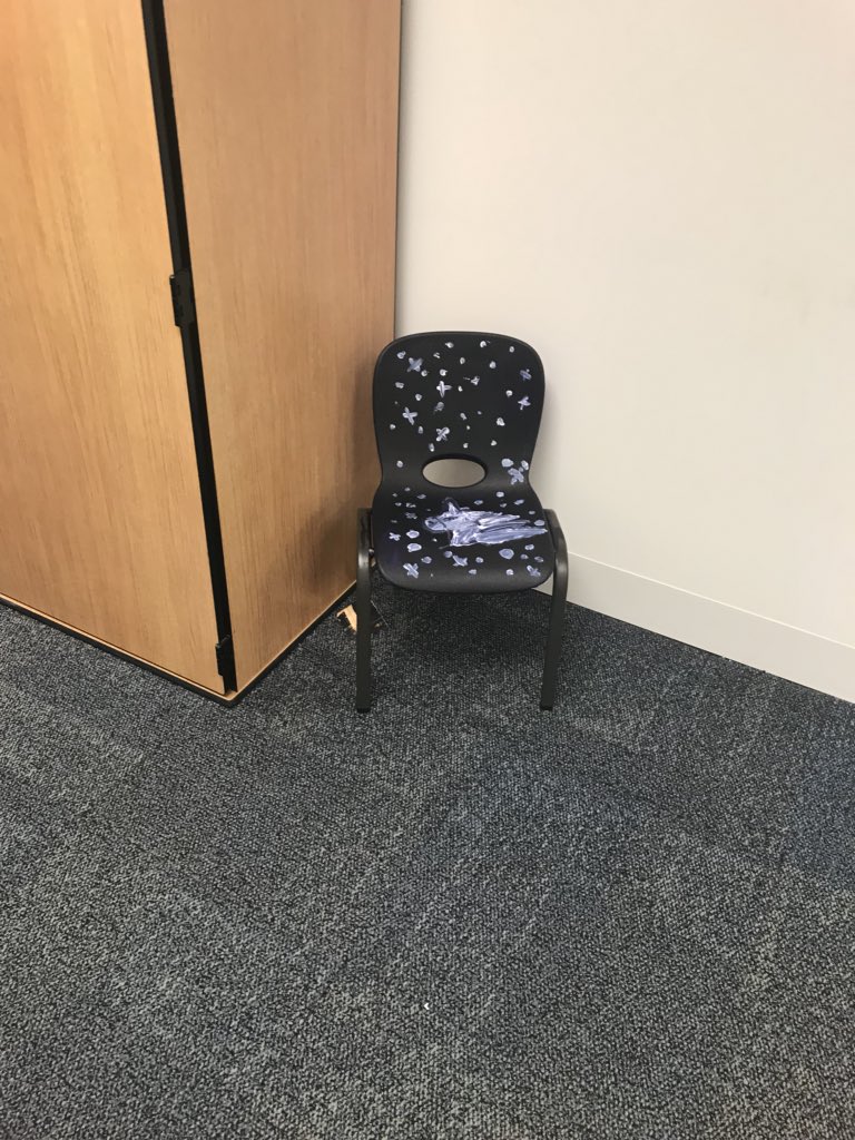 LeopardsLES's tweet photo. ❤️ Art Club project- personalized chairs! Love how colorful they make our school! Thanks for sharing your talent with us! @LeopardsLES @Lrncooper #teachLES @bvschools https://t.co/5PJF17vdSw