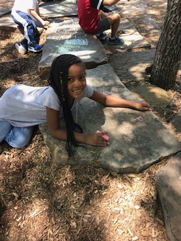 MrsMoman's tweet image. Working our way through the ABCs as we finish the year! Day 24 is letter C! Communicating with Chalk! #HuffmanPYP